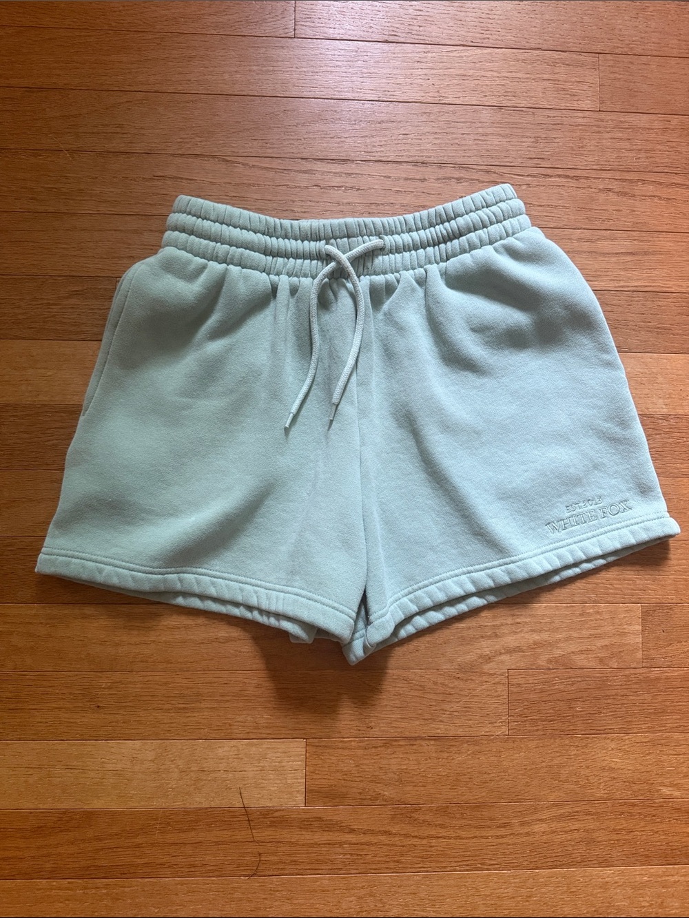 White Fox Mint Sweatshorts with Drawstring